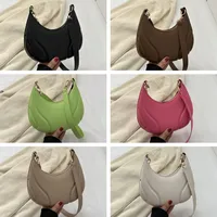 Women's Pu Leather Solid Color Streetwear Sewing Thread Dumpling Shape Zipper Shoulder Bag main image 1