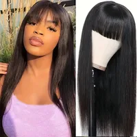Women's Simple Style Weekend Street High Temperature Wire Bangs Long Straight Hair Wigs main image 1