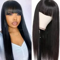 Women's Simple Style Weekend Street High Temperature Wire Bangs Long Straight Hair Wigs main image 3