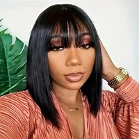 Women's Simple Style Weekend Street High Temperature Wire Bangs Long Straight Hair Wigs main image 5