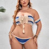 Women's Multicolor Crochet Lace 2 Pieces Set Swimwear main image 1