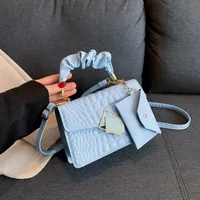 Women's Small PU Plaid Elegant Classic Style Pleated Square Magnetic Buckle Crossbody Bag sku image 4