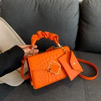 Women's Small PU Plaid Elegant Classic Style Pleated Square Magnetic Buckle Crossbody Bag sku image 7