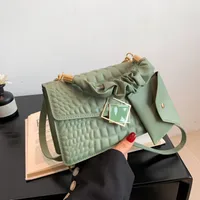 Women's Small PU Plaid Elegant Classic Style Pleated Square Magnetic Buckle Crossbody Bag main image 3