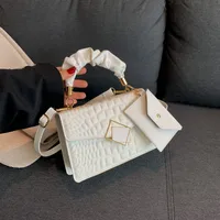 Women's Small PU Plaid Elegant Classic Style Pleated Square Magnetic Buckle Crossbody Bag sku image 2