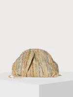 Women's Small Straw Multicolor Elegant Streetwear Straw Shell Clamp Ruched Bag sku image 1