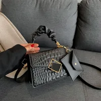 Women's Small PU Plaid Elegant Classic Style Pleated Square Magnetic Buckle Crossbody Bag sku image 1