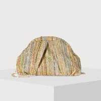 Women's Small Straw Multicolor Elegant Streetwear Straw Shell Clamp Ruched Bag main image 1
