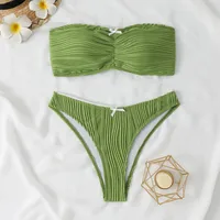 Women's Solid Color 2 Pieces Set Swimwear sku image 8