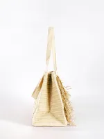 Women's Large Paper Solid Color Elegant Streetwear Straw Square Zipper Straw Bag main image 4