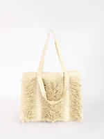 Women's Large Paper Solid Color Elegant Streetwear Straw Square Zipper Straw Bag main image 5