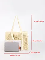 Women's Large Paper Solid Color Elegant Streetwear Straw Square Zipper Straw Bag main image 2
