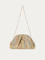 Women's Small Straw Multicolor Elegant Streetwear Straw Shell Clamp Ruched Bag main image 5