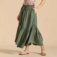 Women's Skirt Elegant Vintage Style Pleated Solid Color Maxi Long Dress Holiday Daily main image 2