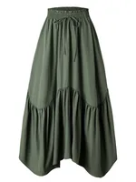 Women's Skirt Elegant Vintage Style Pleated Solid Color Maxi Long Dress Holiday Daily sku image 1