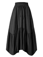 Women's Skirt Elegant Vintage Style Pleated Solid Color Maxi Long Dress Holiday Daily sku image 4