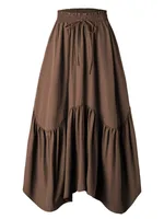 Women's Skirt Elegant Vintage Style Pleated Solid Color Maxi Long Dress Holiday Daily sku image 12