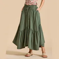 Women's Skirt Elegant Vintage Style Pleated Solid Color Maxi Long Dress Holiday Daily main image 1