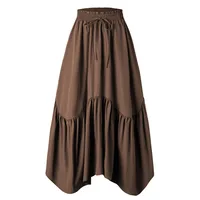 Women's Skirt Elegant Vintage Style Pleated Solid Color Maxi Long Dress Holiday Daily main image 5