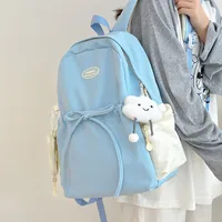 Solid Color Casual School School Backpack main image 4