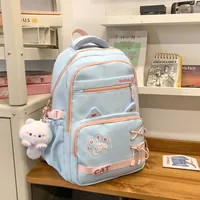 Color Block Casual School School Backpack sku image 8