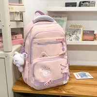 Color Block Casual School School Backpack sku image 1