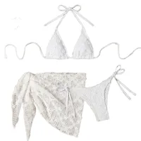 Women's Solid Color 3 Pieces Set Swimwear main image 5