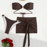 Women's Sexy Solid Color 3 Pieces Set Swimwear main image 3