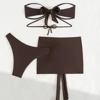 Women's Sexy Solid Color 3 Pieces Set Swimwear main image 4