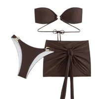 Women's Sexy Solid Color 3 Pieces Set Swimwear main image 5