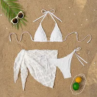 Women's Solid Color 3 Pieces Set Swimwear sku image 2