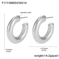 Elegant Luxurious Vacation C Shape Plating 304 Stainless Steel 18K Gold Plated Earrings sku image 2