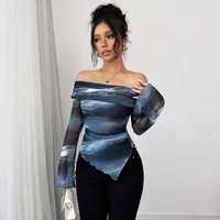 Women's Adults T-shirt Pullovers Long Sleeve T-Shirts European And American Wind Streetwear Geometric main image 3