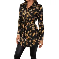 Women's Adults Cardigan Shirt Long Sleeve Blouses Elegant Style Temperament Commuter Plant Flowers main image 4