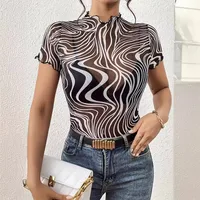 Women's Adults T-shirt Pullovers Short Sleeve T-Shirts Elegant Style Temperament Commuter Animal Pattern main image 4
