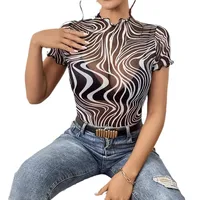 Women's Adults T-shirt Pullovers Short Sleeve T-Shirts Elegant Style Temperament Commuter Animal Pattern main image 5