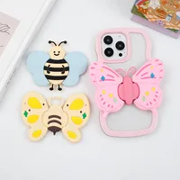 Plastic Bee Butterfly Cute Folding Bracket Phone Cases main image 3