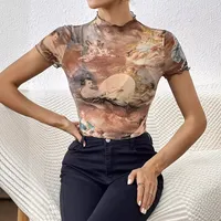Women's Adults T-shirt Pullovers Short Sleeve T-Shirts Elegant Style Temperament Commuter Plant Flowers main image 5