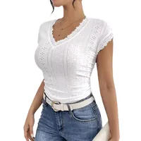 Women's Adults T-shirt Pullovers Short Sleeve T-Shirts Elegant Style Temperament Commuter Solid Color main image 3