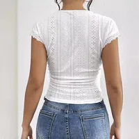 Women's Adults T-shirt Pullovers Short Sleeve T-Shirts Elegant Style Temperament Commuter Solid Color main image 4