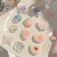 Acrylic Heart Shape Butterfly Epoxy Cartoon Style Airbag Bracket Phone Cases main image 1