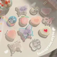 Acrylic Heart Shape Butterfly Epoxy Cartoon Style Airbag Bracket Phone Cases main image 5