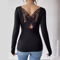 Women's Adults T-shirt Pullovers Long Sleeve T-Shirts Elegant Style Temperament Commuter Solid Color main image 3