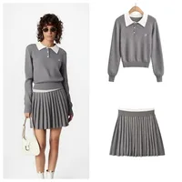 Holiday Daily Women's Elegant Streetwear Solid Color Knit Skirt Co-ord Set Shorts Sets main image 1