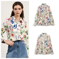 Women's Blouse Long Sleeve Blouses Elegant Flower main image 1