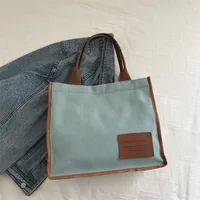 Women's Nylon Color Block Streetwear Square Magnetic Buckle Square Bag sku image 2