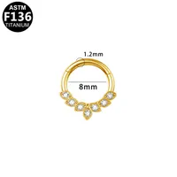 Casual Simple Style Classic Style Geometric Pure Titanium Titanium Alloy Plating Inlay Zircon 14K Gold Plated White Gold Plated Unisex Nose Ring sku image 6