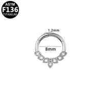 Casual Simple Style Classic Style Geometric Pure Titanium Titanium Alloy Plating Inlay Zircon 14K Gold Plated White Gold Plated Unisex Nose Ring sku image 5
