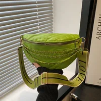 Women's PU Solid Color Streetwear Sewing Thread Square Oval Zipper Fanny Pack main image 3