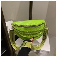 Women's PU Solid Color Streetwear Sewing Thread Square Oval Zipper Fanny Pack sku image 3